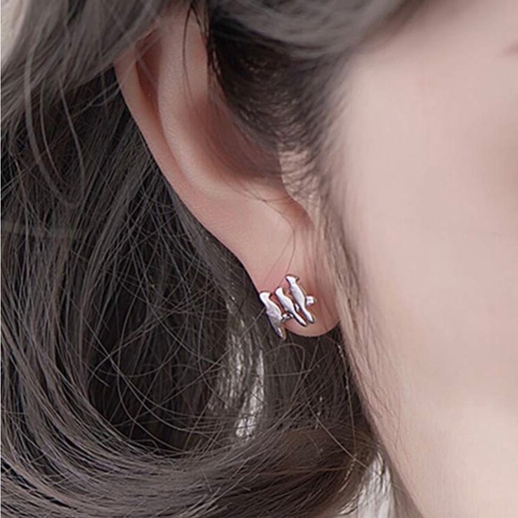 “Three Birds on a Branch” 925 Sterling Silver Friends Family Nature Hippie Studs - Picture 4 of 8